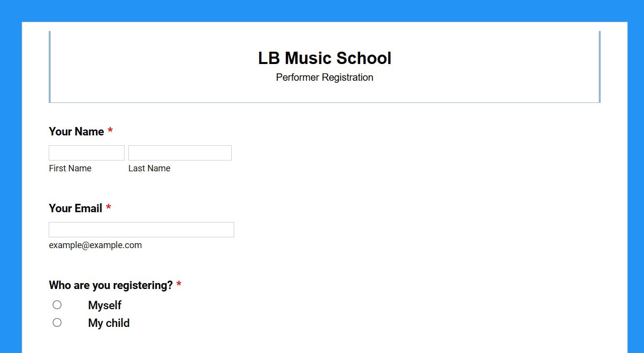 performer registration